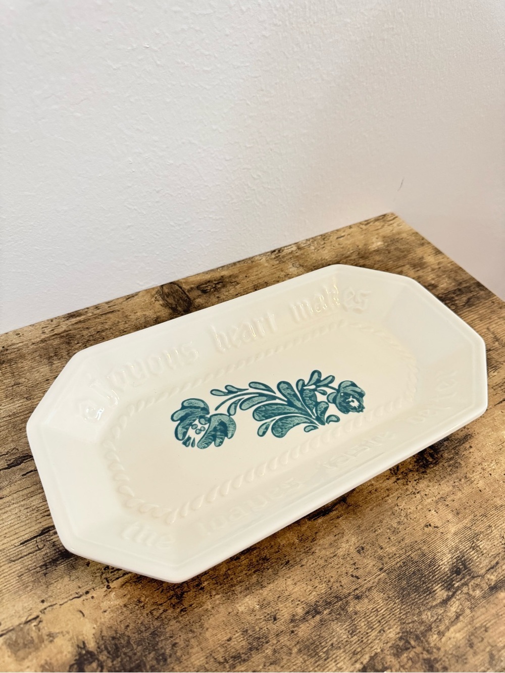 Pfaltzgraff Ceramic Serving Tray | Teal Floral | USA - Picture 8 of 10